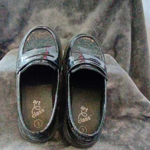 Art Class Celia Glitter Slip-On Loafers Black Onyx - Girls Size 3 - Picture 11 of 16